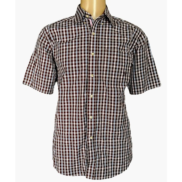 Ariat Pro Series Button Down Shirt Men Size Small Work Causal Plaid Short Sleeve - Picture 1 of 5